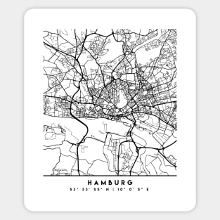 HAMBURG GERMANY BLACK CITY STREET MAP ART Sticker